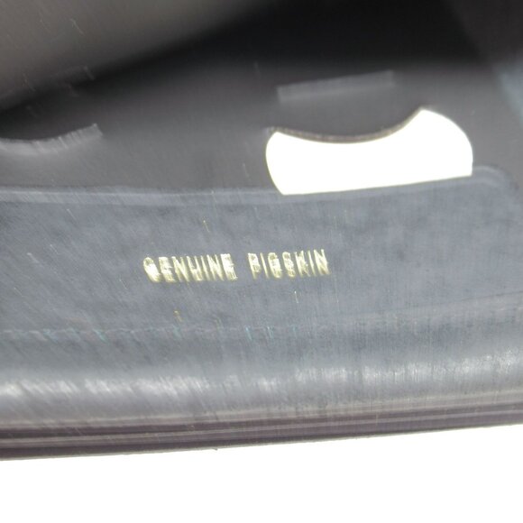 Vintage Men's Swank Black Pig Skiin Wallet & Card Holder Set In Original Box - Picture 7 of 16